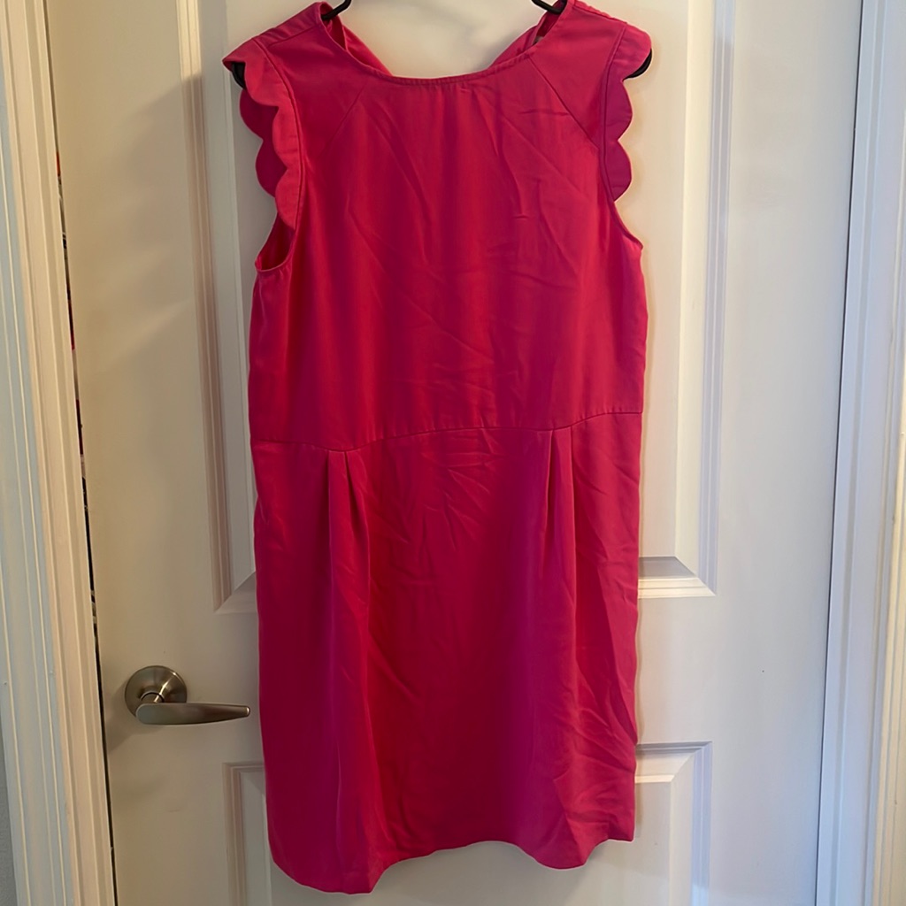 Pink Scalloped Sleeve Dress